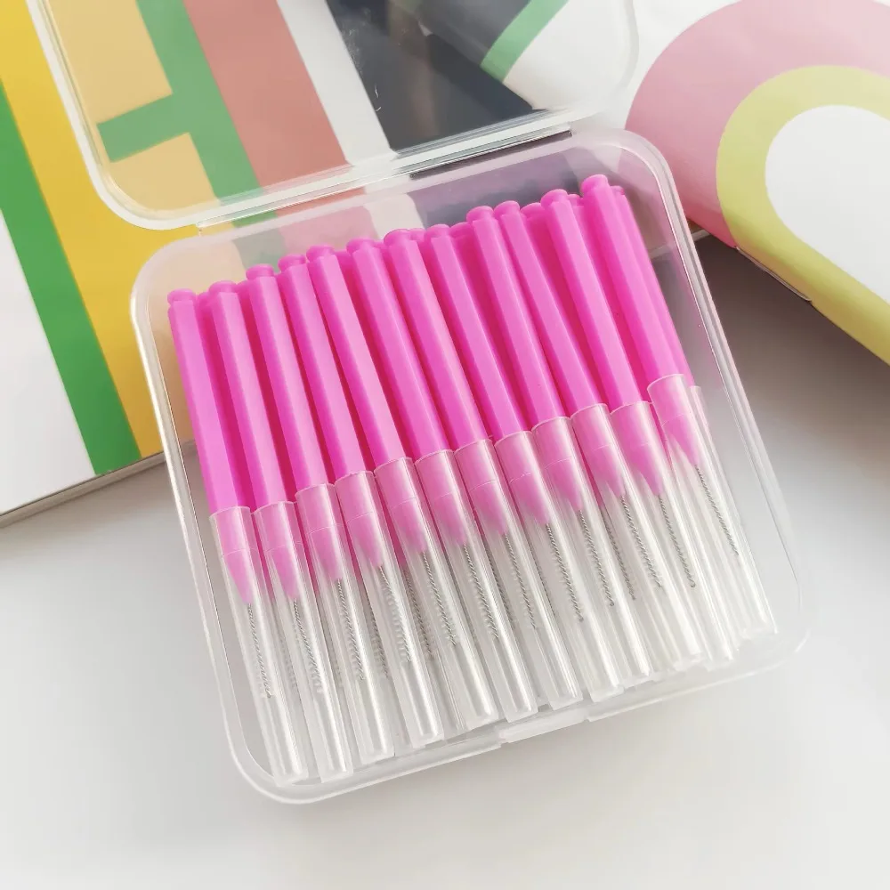 100/200pcs Colorful I-Shape Interdental Brush Picks Soft Bristles Orthodontic Tooth Gap Brush for Braces Cleaning - Dental Care