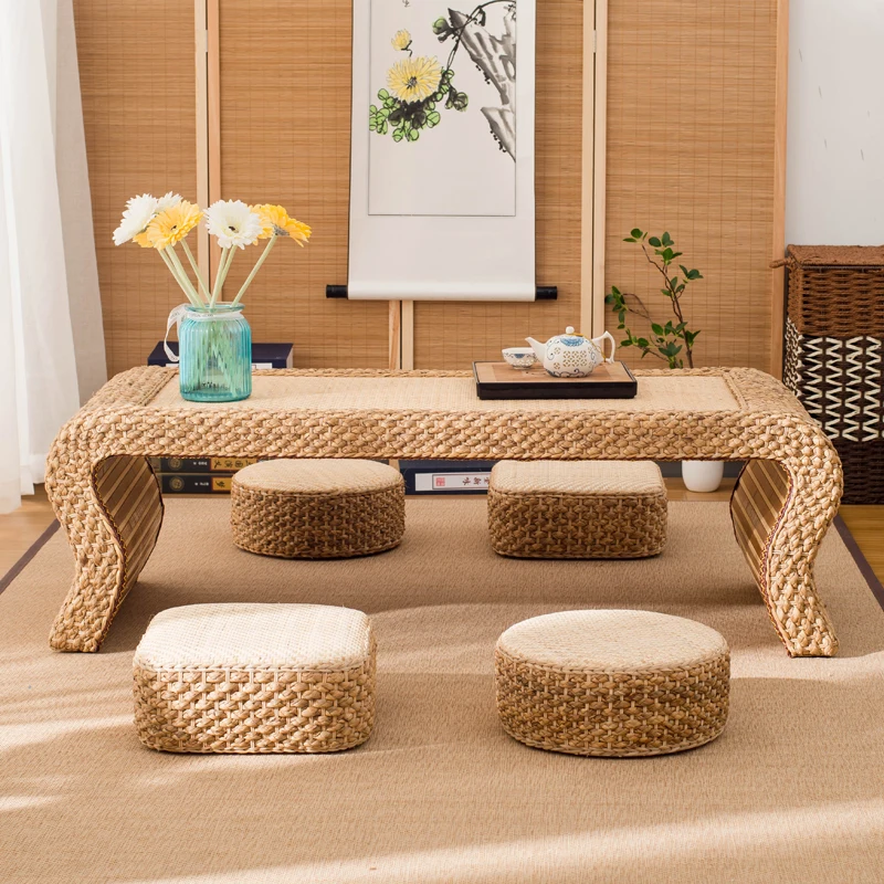 

The product can be customized.Simple rattan woven tatami, tea table, floor table, Japanese Zen tea table, balcony table