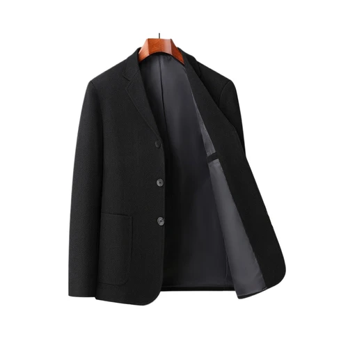 Imagen 2 del producto Blazer para hombre, moda de negocios, caballero guapo, versión coreana de estilo británico, chaqueta de trabajo de boda de Color sólido delgada de ocio