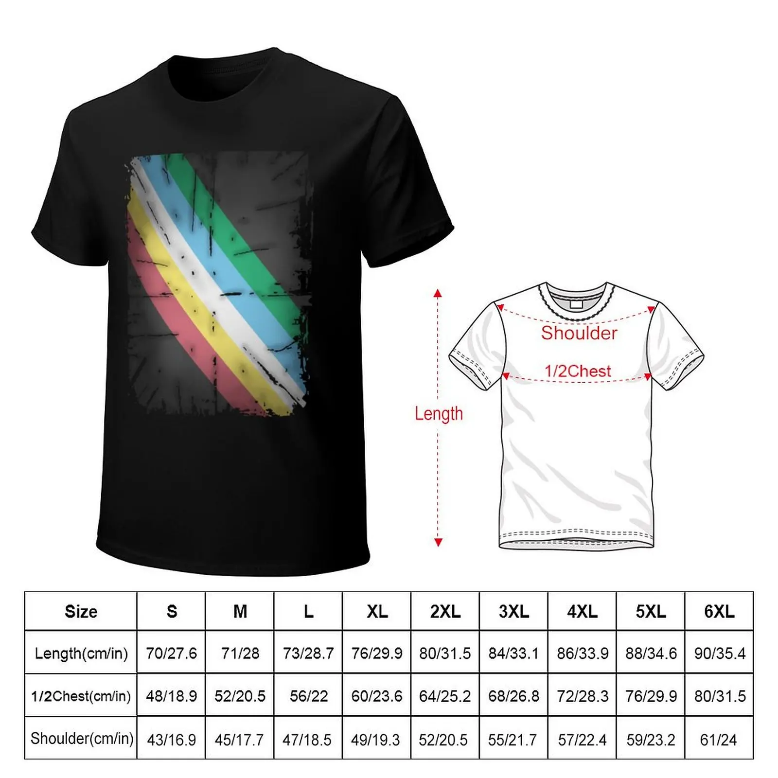 Disability pride flag (distressed) T-Shirt Utility Work Short Sleeve Top