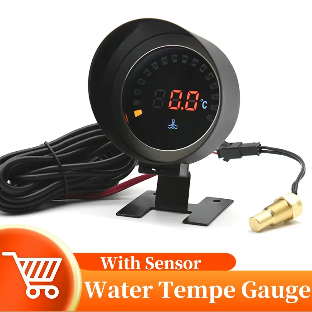 

Car Water Temp Gauge With 1/8NPT 10MM Car Temperature Sensor LED Light Thermometer Temperature Meter For Car Racing 12/24V