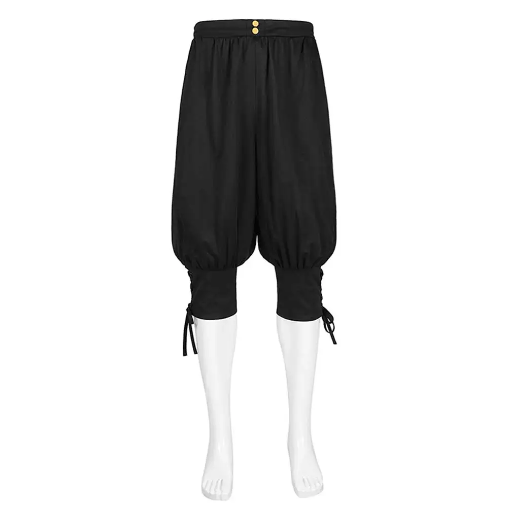 

Viking Adult Men's Medieval Pirate Short Pants Thin Costume with Loose Leggings Viking Navigator Leg Bandage Trousers Halloween