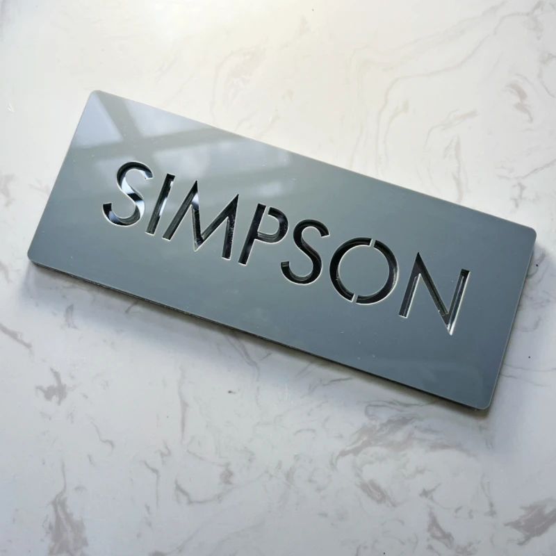 MD-Plaque de porte personnalisée en acrylique 3D, numéro de maison, lettre, nom de famille, maison, appartement, hôtel, restaurant, bureau, villa, 73Bar