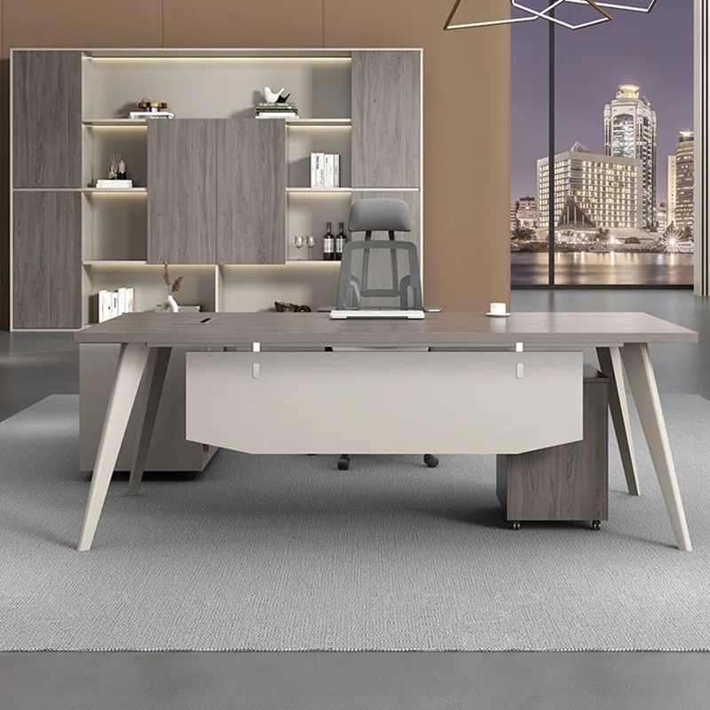 Work Writing Desk Table Wooden Gaming Modern Computer Office Desks Coffee Shelf Organizer Scrivania Ufficio Lavoro Furniture