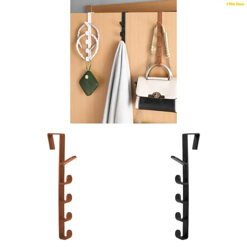 U1JB Strong adhesivo gancho plástico para bolsas pelaje toallas multipropósito extraíble 6 segmentos solución puerta
