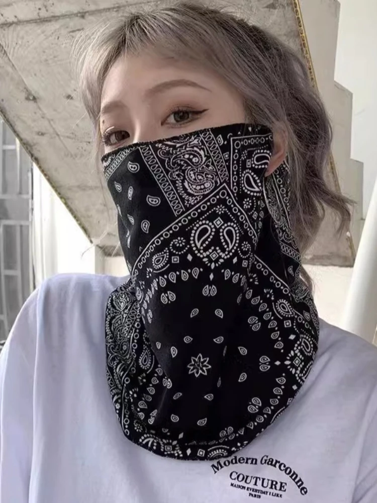 AliExpress NONE Men Women Punk Sunscreen Bandana Scarf, Summer UV Protection Face Neck Ear Cover, Hip Hop Outdoor Cycling Sports Mask