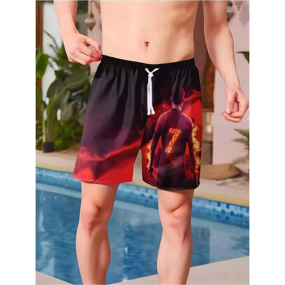 Summer Fashion New AI Ronaldo # 7 Children's Parent Child Clothing Adult Couple Football Sports Leisure Breathable Shorts Large