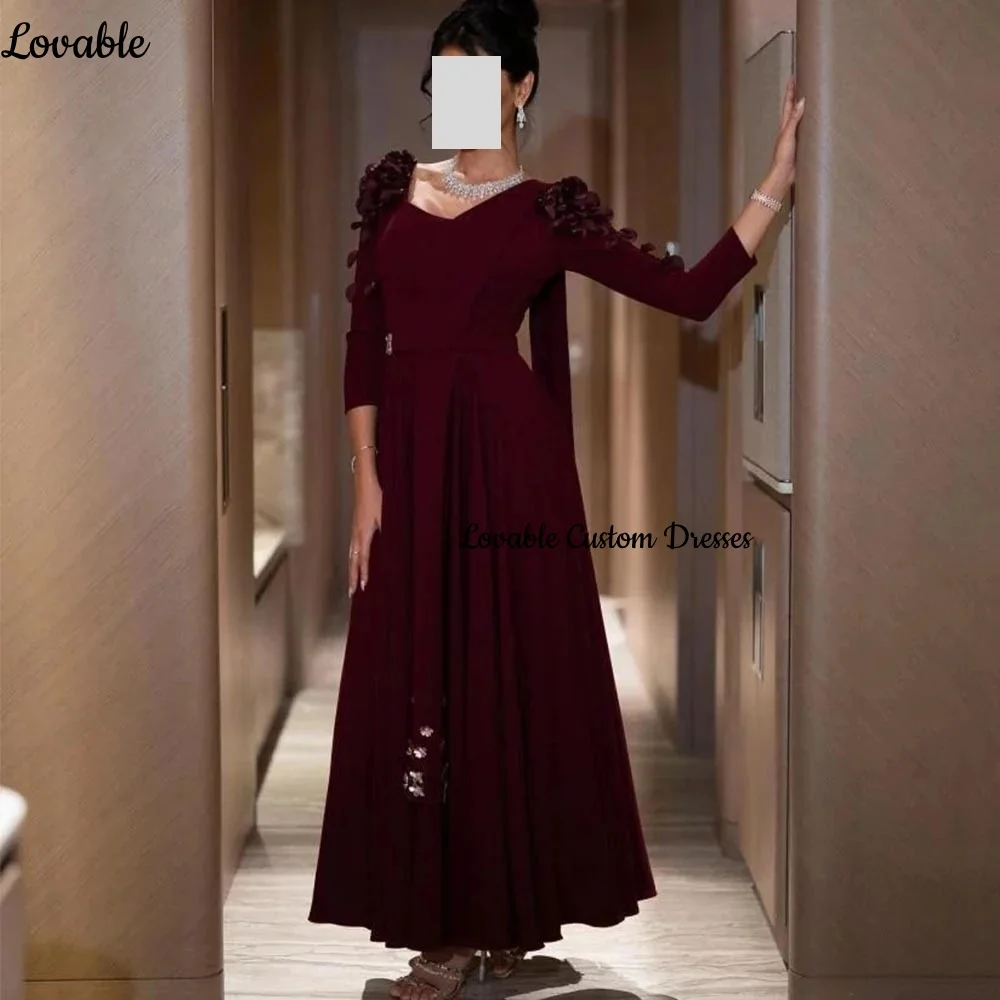 

Customized فساتين سهرة A-Line Scoop Neckline Floor-Length Luxury Evening Dresses Beadings Long Sleeves Zipper Up Lining Dresses