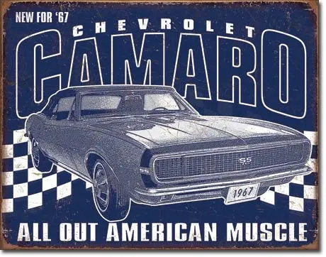 The Finest Website Inc. New Muscle Car  (D2135) Weathered Appearance Advertising Tin Sign