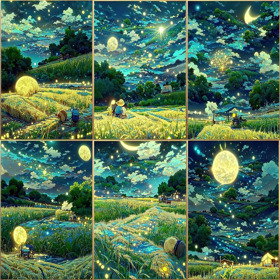 DIY Full Square/Round Diamond Painting Dream Starry Sky Landscape Diamond Embroidery Scenery Home Decor Cross-stitch Diamond Art