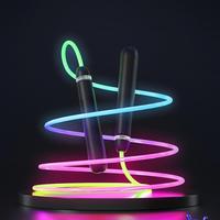280CM Light-up Skipping Rope USB Rechargeable Color Changing LED Jump Rope Tangle-Free Beginner Kids Adults Fitness Training Jum