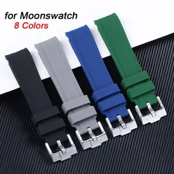 For Omega For Swatch for Co-Branded for Planet Series Moon Curved Strap Rubber Band 20mm TPU Silicone Waterproof Sport Bracelet