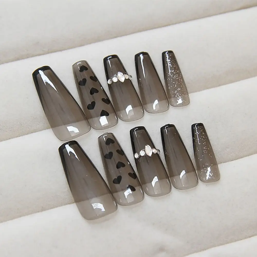 24/30 pièces mode épices paillettes faux ongles encre peinture fleur tache faux ongles amour doré français ongles conseils pour femmes fille