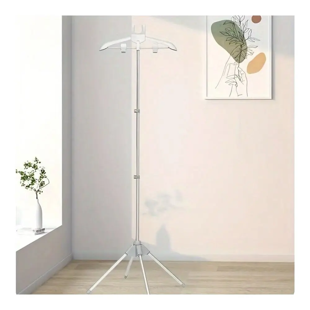 Alloy Telescopic Ironing Rack Foldable Height Adjustable Clothes Drying Rack, 360 Rotating Arm Design, MultiLevel Clothing Hang