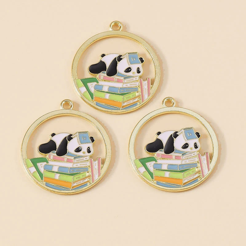 Leslie 10 Stück niedliche Tier-Cartoon-Anhänger mit großen Pandas für Halsketten, Armbänder, Ohrringe, Anhänger, DIY-Schmuckherstellungszubehör – Detail 13