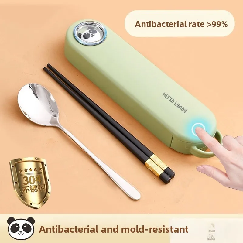 Large Portable Storage Box for Utensils Carry out Single Person Pack Chopsticks Spoon Student Set Stainless Steel Daily Gift