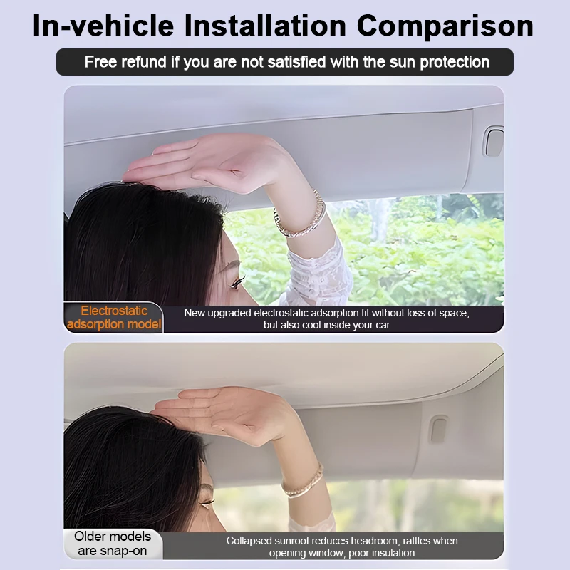 Sunroof Sunshade For Jaecoo J8/8 2025~2023 Chery Tiggo 9 Lucano L8 Electrostatic UV Protection Adsorption Visor Accessorie Shade view 4
