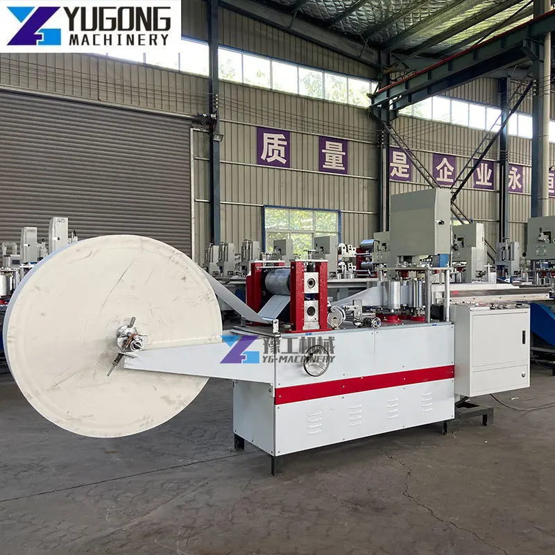 Fully Automatic Tissue Paper Embossing Machine Napkins Paper Folding Machine Double Table Napkin Making Machine