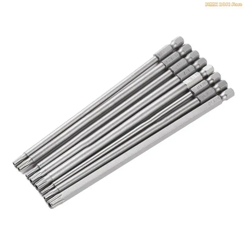 K1AE Professional 8Piece Torx Head Screwdriver Bit Set High Hardness T8-T40 Steel Bit Tool for Superior Result High Strength