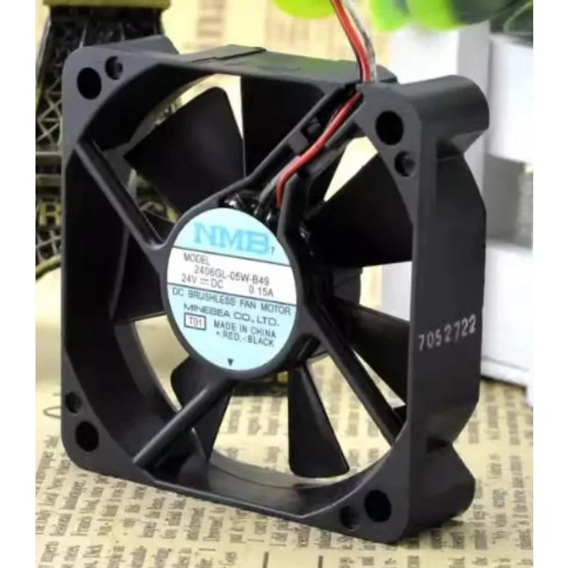 Новый вентилятор-кулер для NMB 2406GL-05W-B49 6015, 6 см, 24 В, 0,15 А, охлаждающий вентилятор с двойным шариковым преобразователем 60X60X15 мм