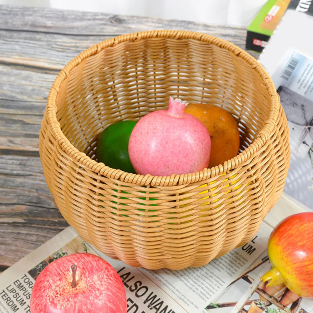 

Woven Storage Basket Large Size Desktop Organizer For Fruits Vegetables Bread Egg Potato Plastic Basket Home Supplies
