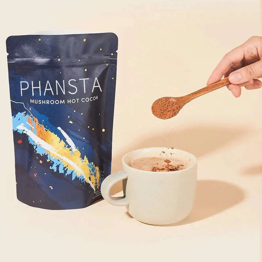 Mushroom Cocoa Powder Sleep Supplement with 6 Adaptogenic Mushroom Blend Reishi L-Theanine and Glycine To Help Fall Asleep