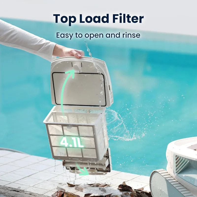 Hydro 4SE Corded Automatic Robotic Pool Vacuum Cleaner, 40FT Long Cable/4 Cleaning Modes/One-Key Touch Contral, 4.1L Large