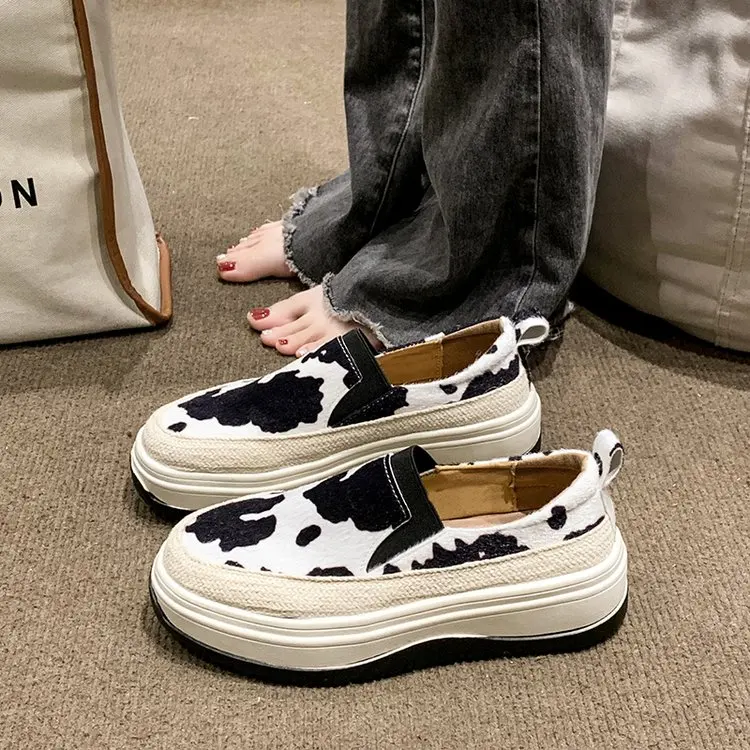 2023 Women\'s Round Head Thick Bottom Shoes Low Heeled Casual Casual Comfortable Fashion Women\'s Slip-on Hundred Vulcanized Shoes