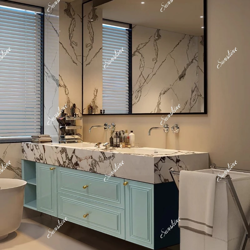 

Slate Seamless Integrated Basin Bathroom Cabinet American, Oak Hand Washbasin Combination Toilet