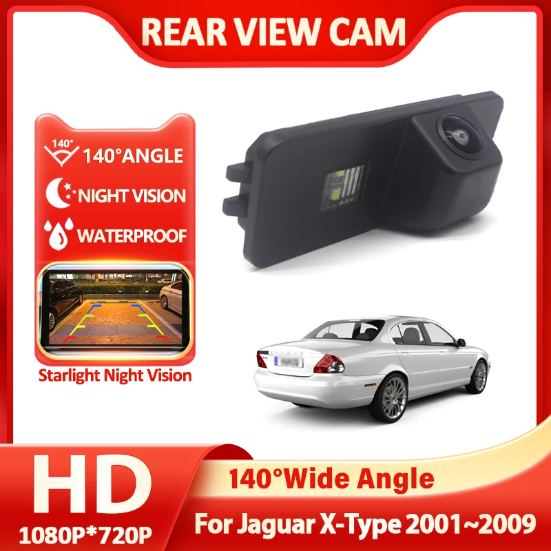 140° 1080P HD Starlight Night Vision Rear View License Plate Light Camera CCD For Jaguar X-Type 2001~2008 2009 Accessories