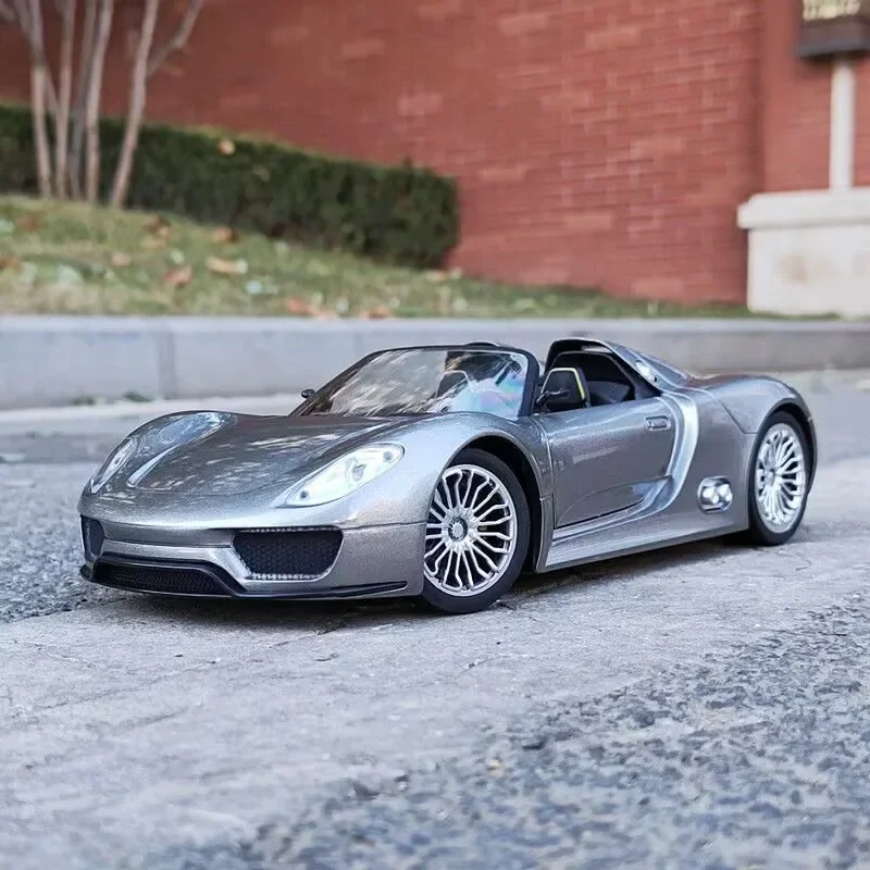 Модель спортивного автомобиля 1:1 Porsche 918 Spyder из сплава, литая металлическая трек, Модель гоночного автомобиля, коллекционная игрушка с высокой симуляцией, подарок для детей