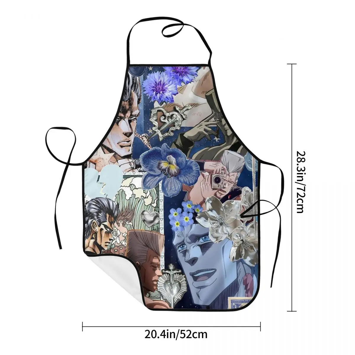 Jojos Bizarre Adventure Polnareff Apron Chef Cooking Tablier Waterproof Bib Kitchen Cleaning Pinafore for Women Men Painting