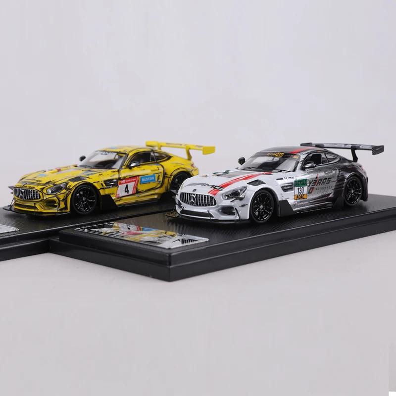 Modèle RM 1:64 AMG GTS Nurburgring DTM, modèle de voiture en alliage moulé sous pression, tenue de course, collection de jouets, pièce d'exposition