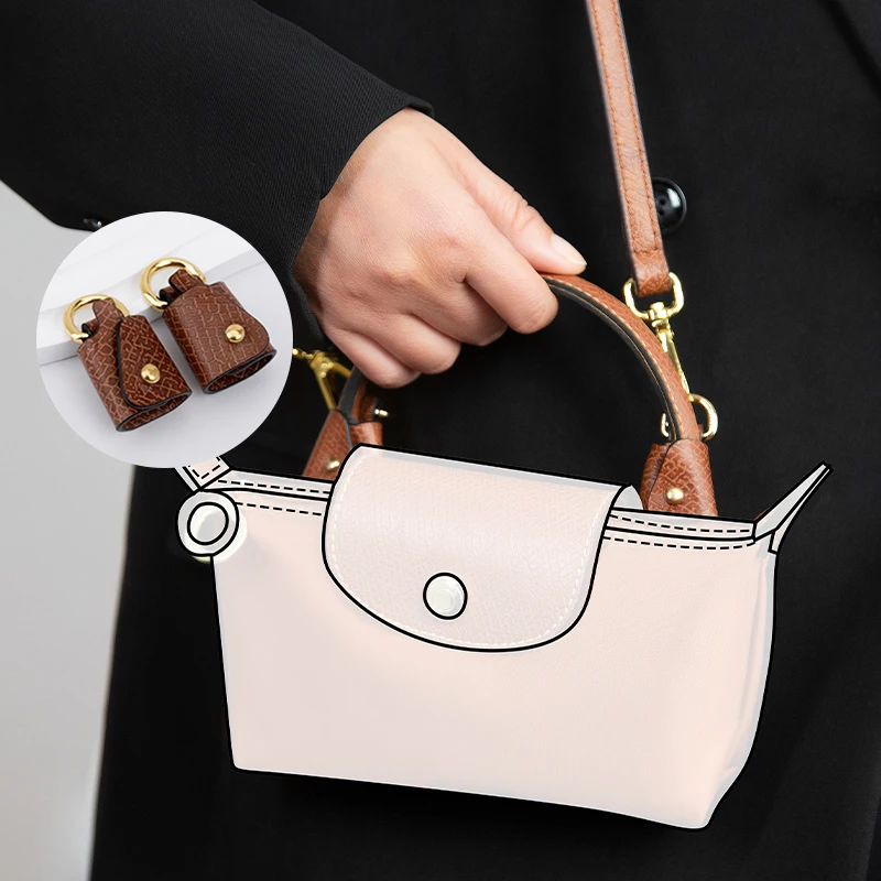 CRAZYSMITH Bag Transformation Bag Accessories for Longchamp Mini Bag Straps Punch-free Genuine Leather Shoulder Strap Crossbody