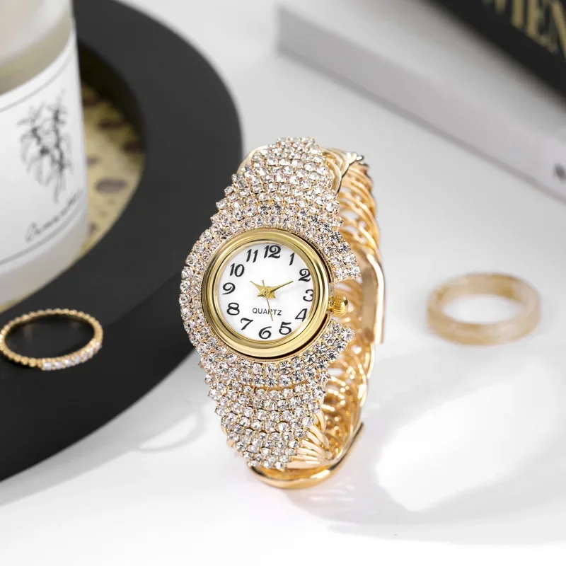 Orologi da donna Orologio in oro con diamanti Orologi da polso da donna Orologi da polso da donna con strass di marca di lusso Relogio Feminino femminile
