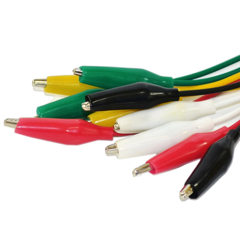 Elétrica Jacaré Clipes Set, Double-Ended Clipes Crocodilo, Clipe Barata, Jumper Wire Kit, Teste DIY Leads, 10Pcs