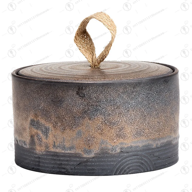 

Ceramic Storage Tank Japanese Coarse Pottery Tea Container Retro Tank Sealed Tea Warehouse Tea Tank