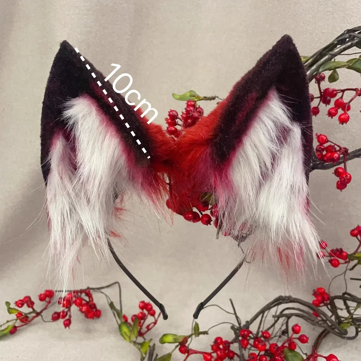 New Hand Made Work Halloween Blood Wolf King Ears Hairhoop Tail Set Anime DIY Cosplay Costume Accessories Custom Made Headwear
