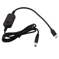 115cm Flexible USB C Type C to 5.5x2.1mm Adjust 5V 9V 12V 15V 20V PD Power Cable for Laptop LCD Monitors Car DVR Fan