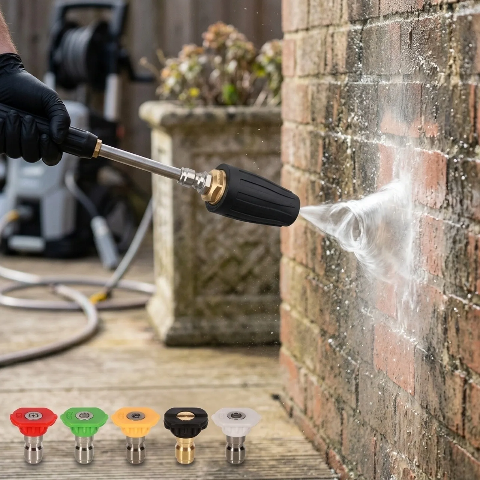 4000 PSI Turbo Nozzle Spray Tip for Pressure Washers Includes 5 Different Spray Angles for Maximum Cleaning Efficiency