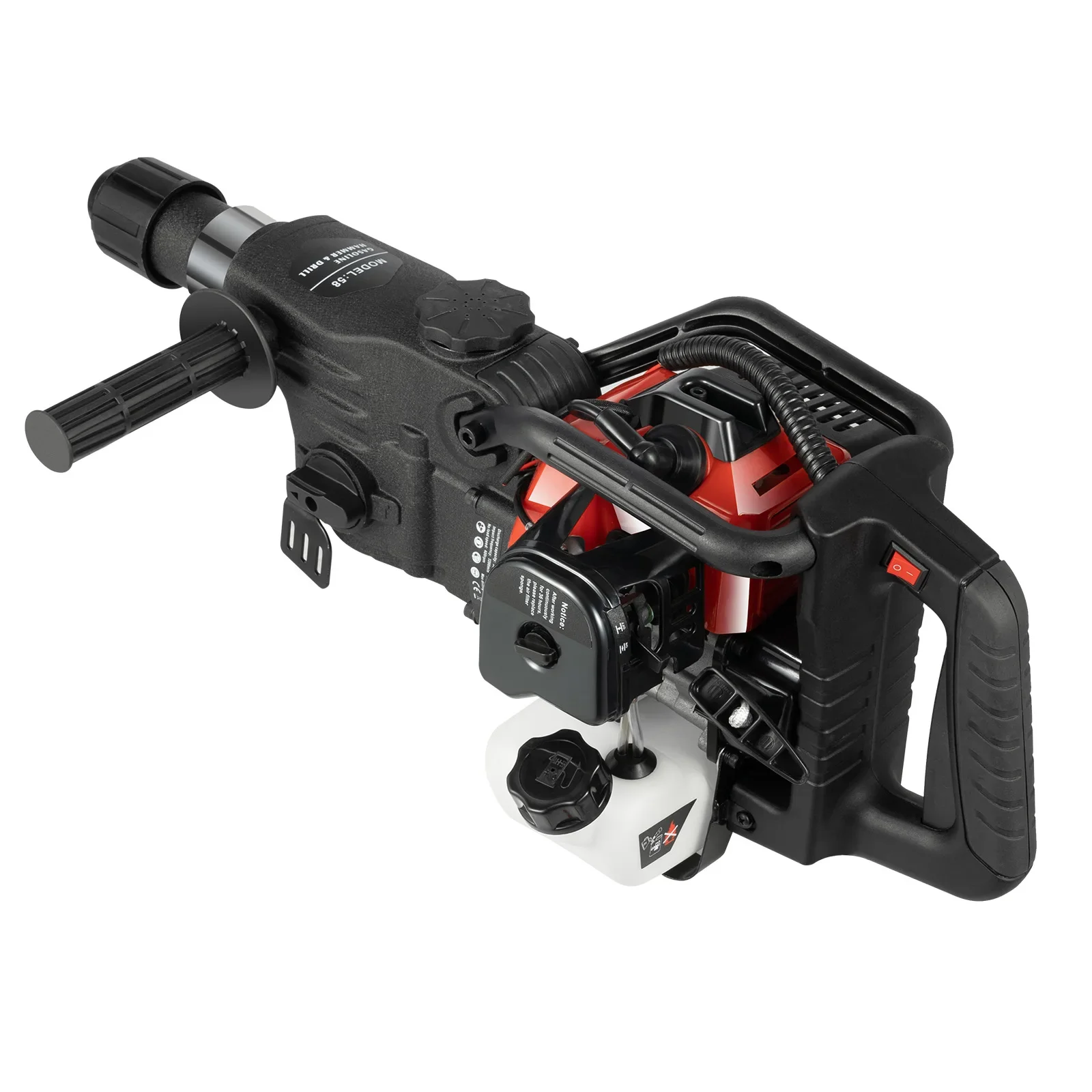 

For 1000W 33CC Gasoline Demolition Jack Hammer Slotting Drilling Crushing 2300~4000bpm Impact Frequency 2-Stroke