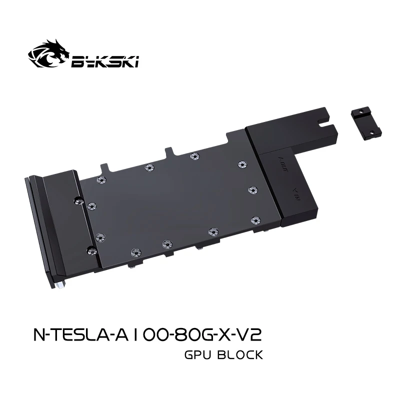 Imagem -03 - Bykski-gpu Bloco de Água para Nvidia Tesla A100 80gba800 80gb Placa de Vídeo de Refrigeração Todo o Radiador de Cobre de Metal N-tesla-a10080g-x-v2