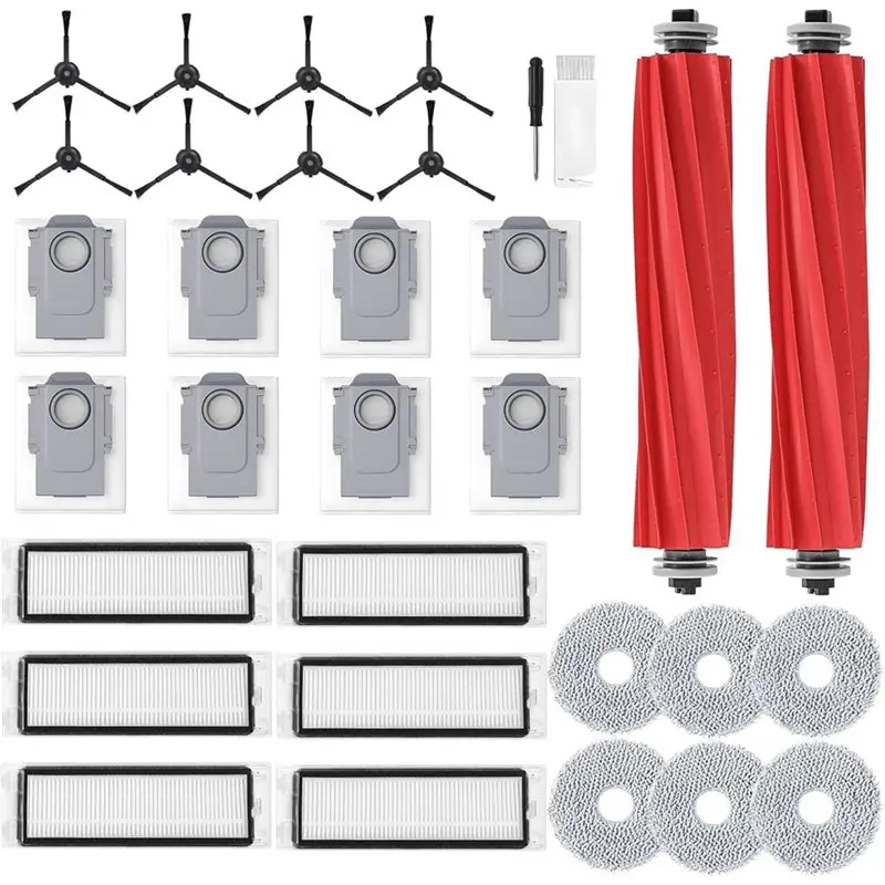 

Новые сменные аксессуары A59P Q Revo для робота-пылесоса Roborock: основная щетка, боковая щетка, HEPA-фильтр, салфетка для влажной уборки, мешок для сбора пыли