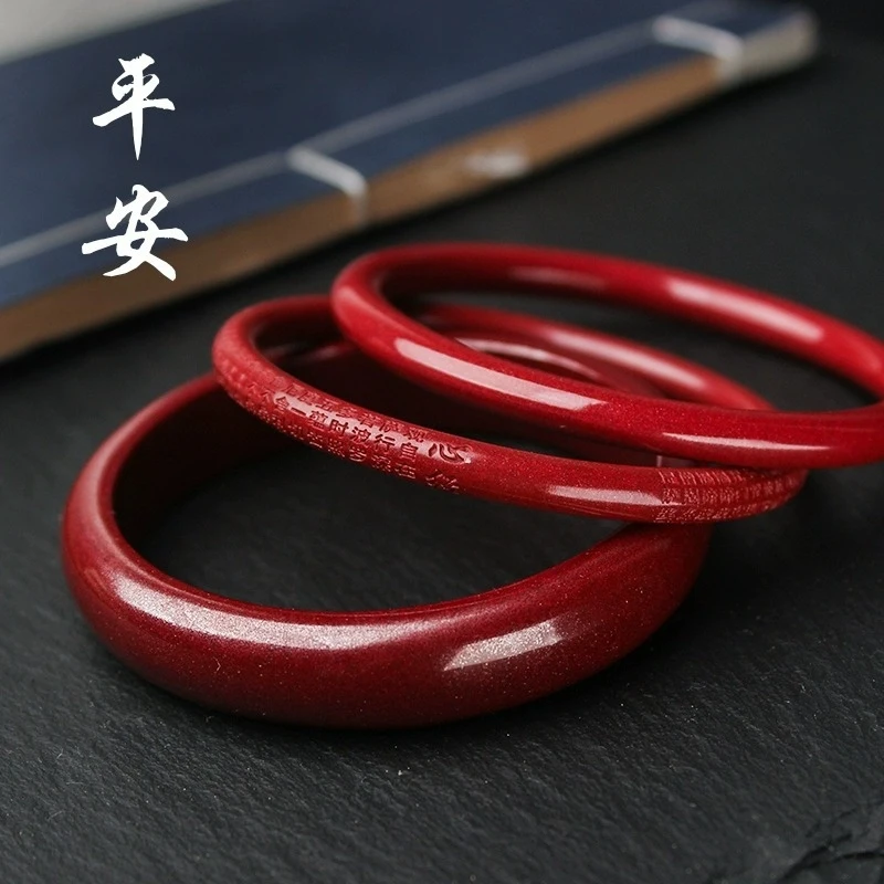 High-content natural mineral , purple gold with Heart Sutra, red jingling bracelet women