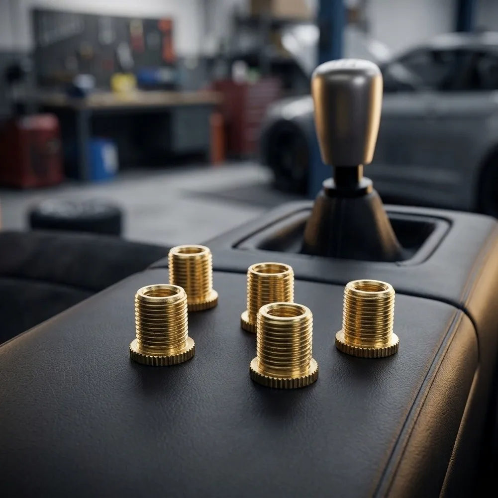 Adapter M12x125 Compatible Gear Shift Knob Adapter Kit 5PCs of M10x15/M10x125/M8x125 Threaded Inserts to Choose From