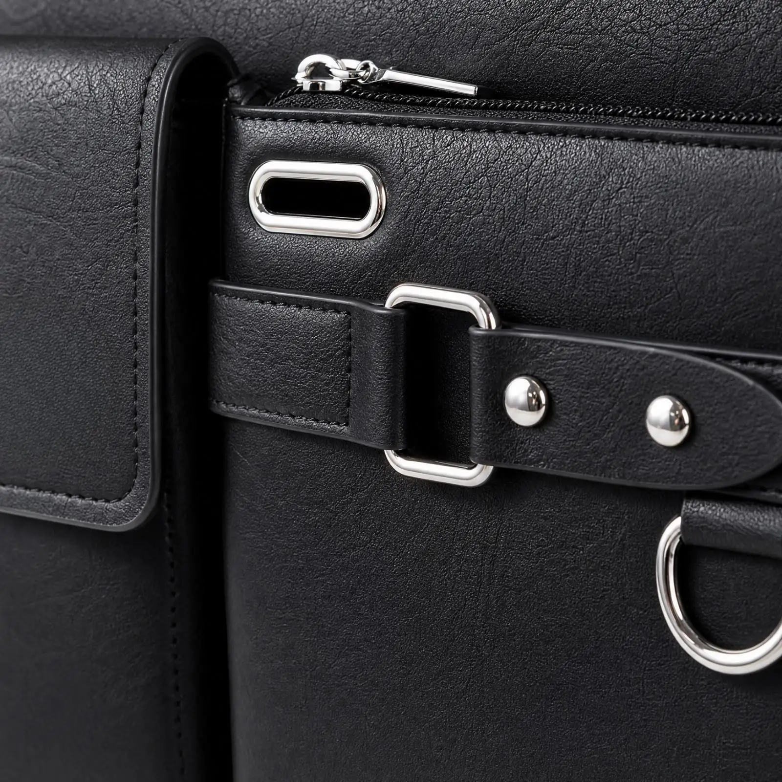 Crossbody Bag for Men PU Leather Shoulder Messenger Business Laptop Travel Bag with Adjustable Strap Commute