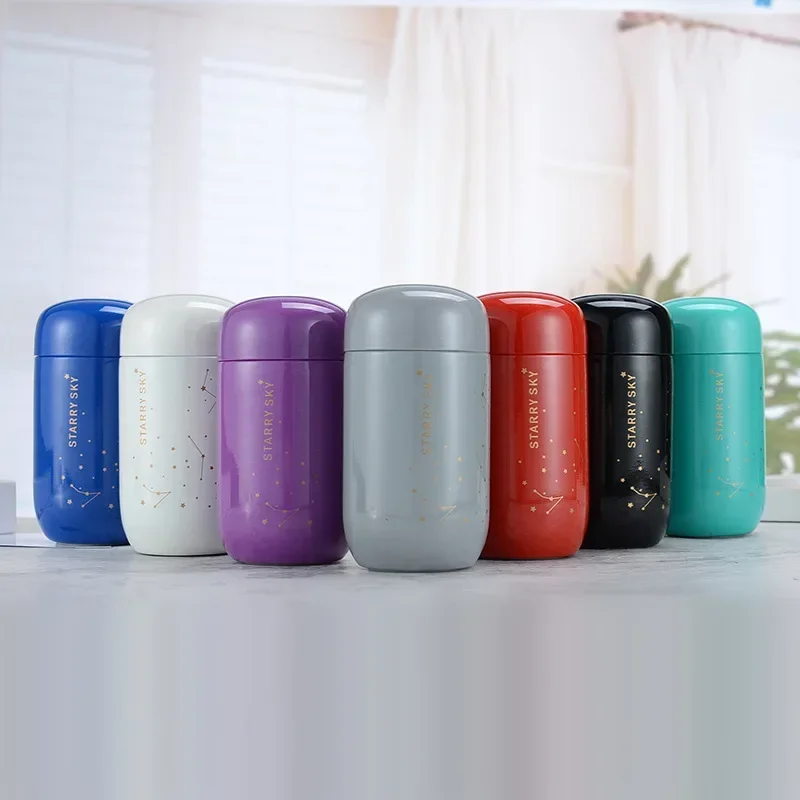 Keelorn Thermos Bottle Starry Sky Mini Small Capacity Leakproof Coffee Mug 304 Stainless Steel Vacuum Flask 200ML Thermo