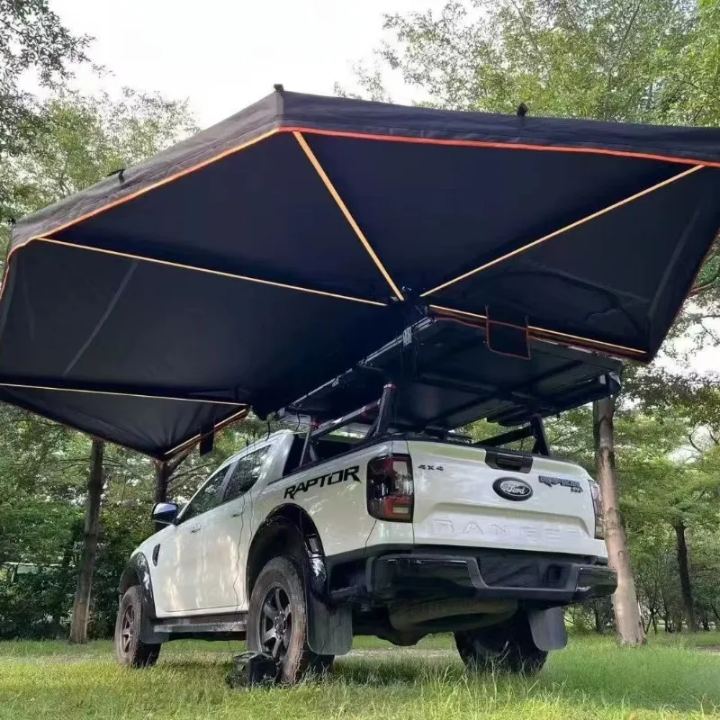 Retractable Car Side Awning 270 Degree  Extended Version Quick-Opening Sunroof Waterproof UV50+ Shelter Roof Rack Awning