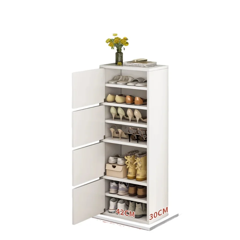 New Home Shoe Cabinet, 2025 Trending Corridor Storage Unit, Simple Small Space Shoe Rack, Narrow Single-Door Storage Shelf