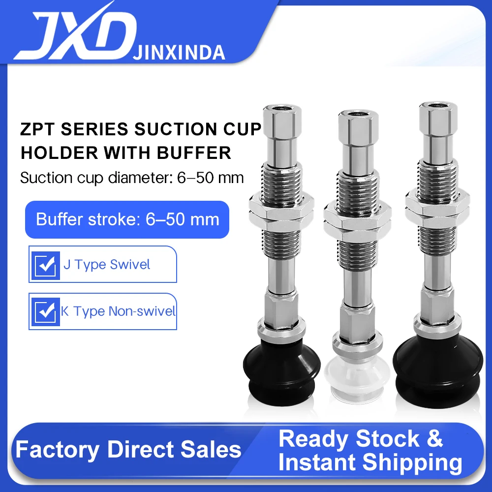 JXD ZPT02 04 06 08 10 13 16 25 UN-J/K6 B5 A8 Vacuum Suction Cup, ESD Antistatic Sucker Stainless Steel Pneumatic Bellows Pad